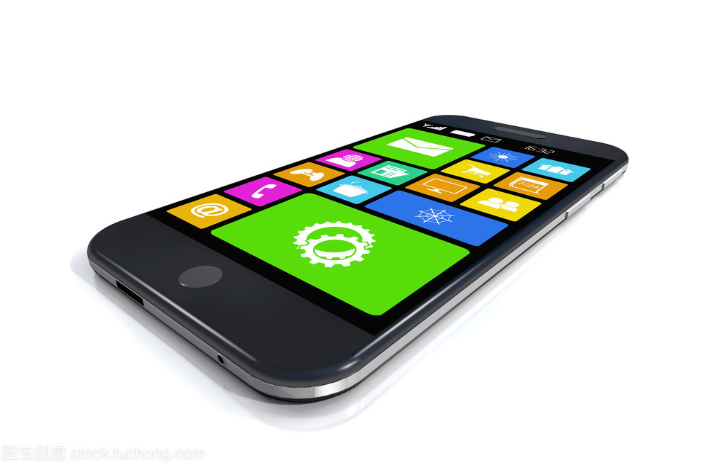 黑色智能手机 软件应用的完美画布